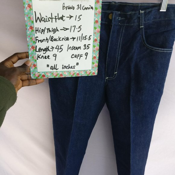 Vintage 90s Highrise Classic Straight Leg jean w31 +MEASUREMENT Rigid denim - Picture 6 of 12